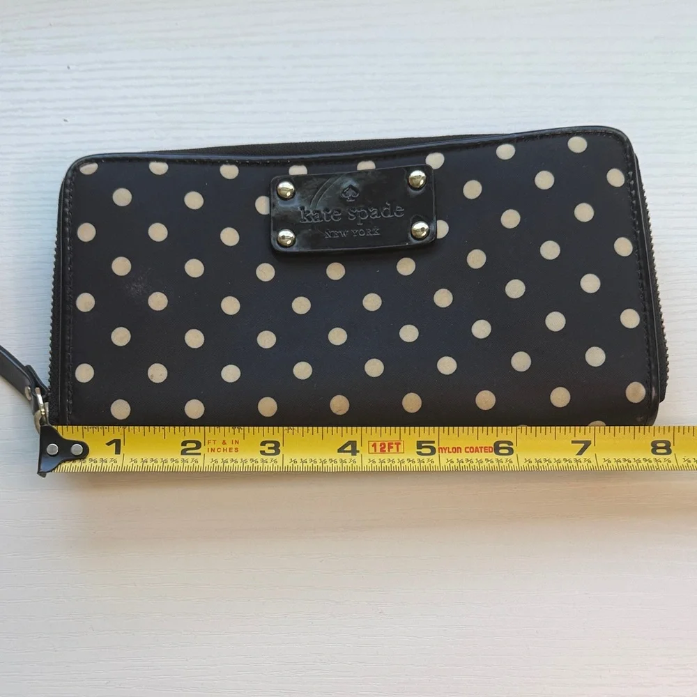 Kate Spade Black and Cream Polka Dot Wallet